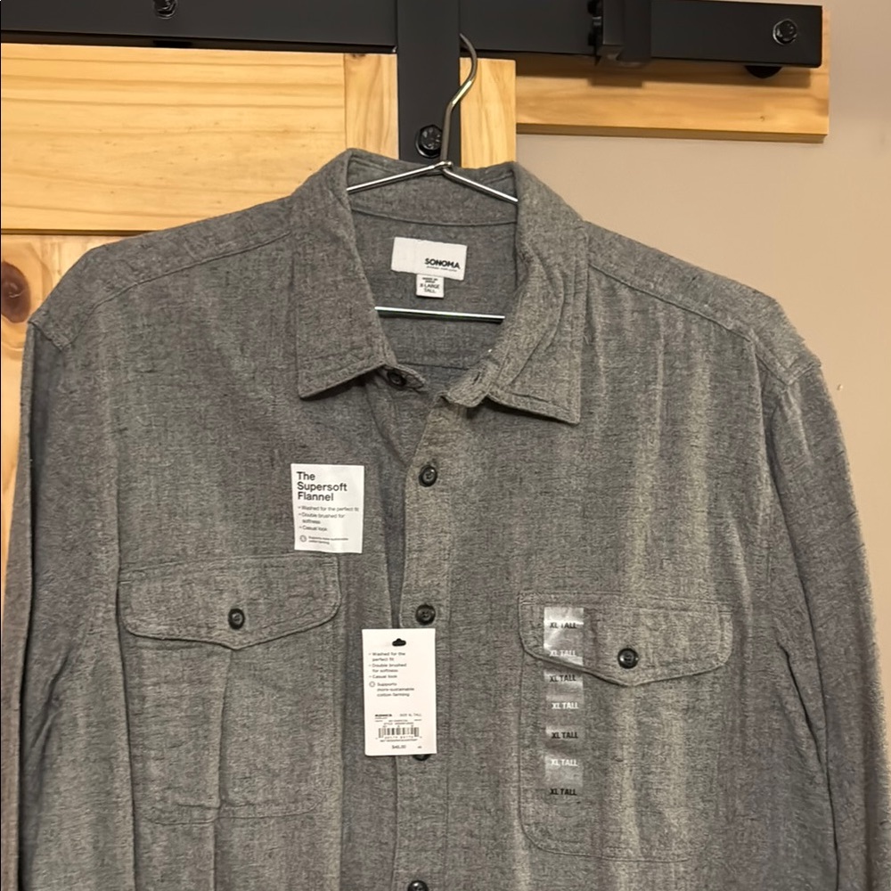 Sonoma Gray Lightweight Shirt Jacket with Relaxed Fit